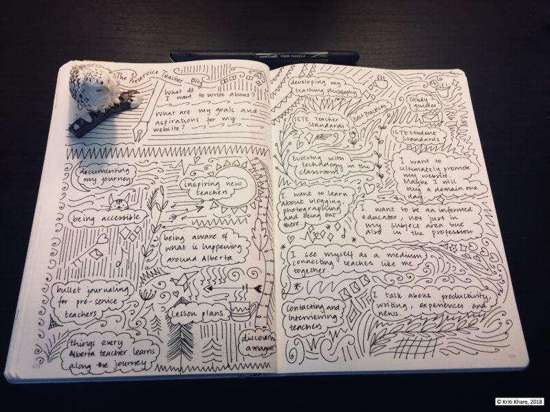 Pages from my first bullet journal - ideas for website
