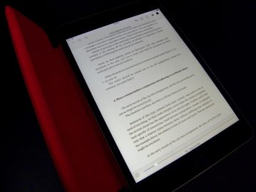 Reading on a tablet