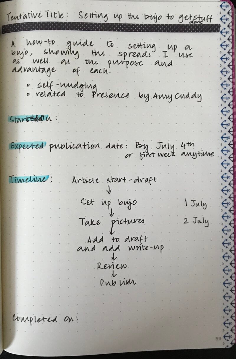 Setting up a Bujo to get things done - Armed with A Book