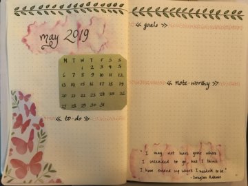 My May 2019 Spread with ombre water coloring technique