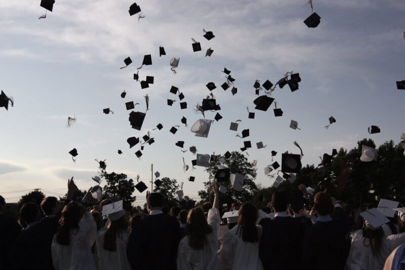 Caps in the air and everything; the moment you know the work is done!