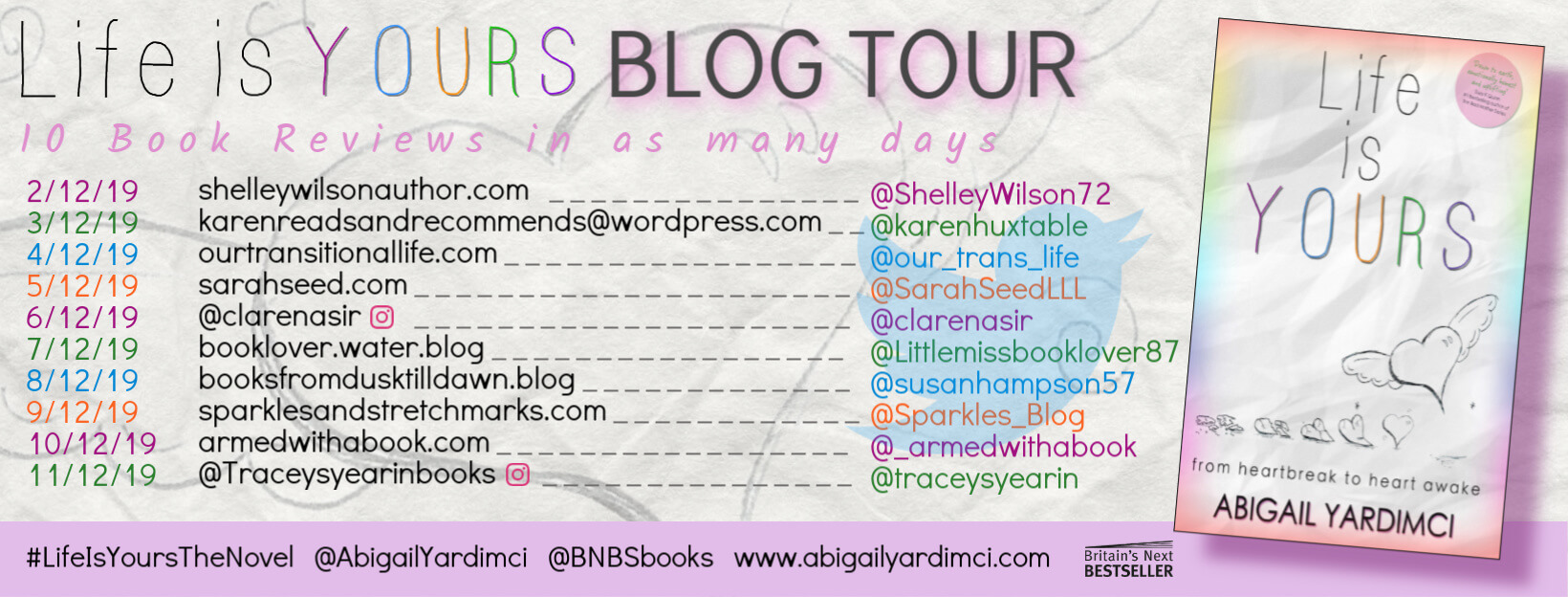 Life is Yours by Abi Yardminci blog tour