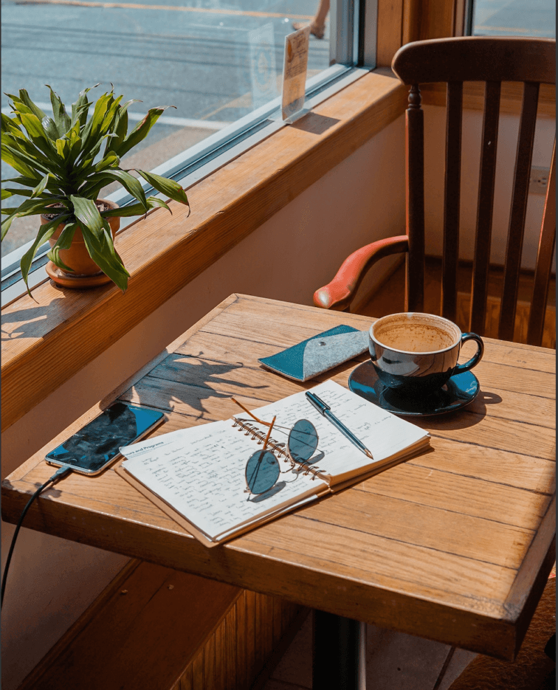 In The Authenticity Project, the journal was found at a cafe.