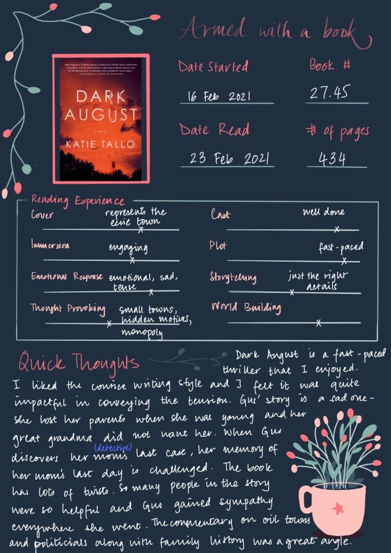 Dark August reading experience and short review