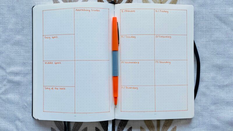 Weekly planning Step 2: Create the basic layout. 