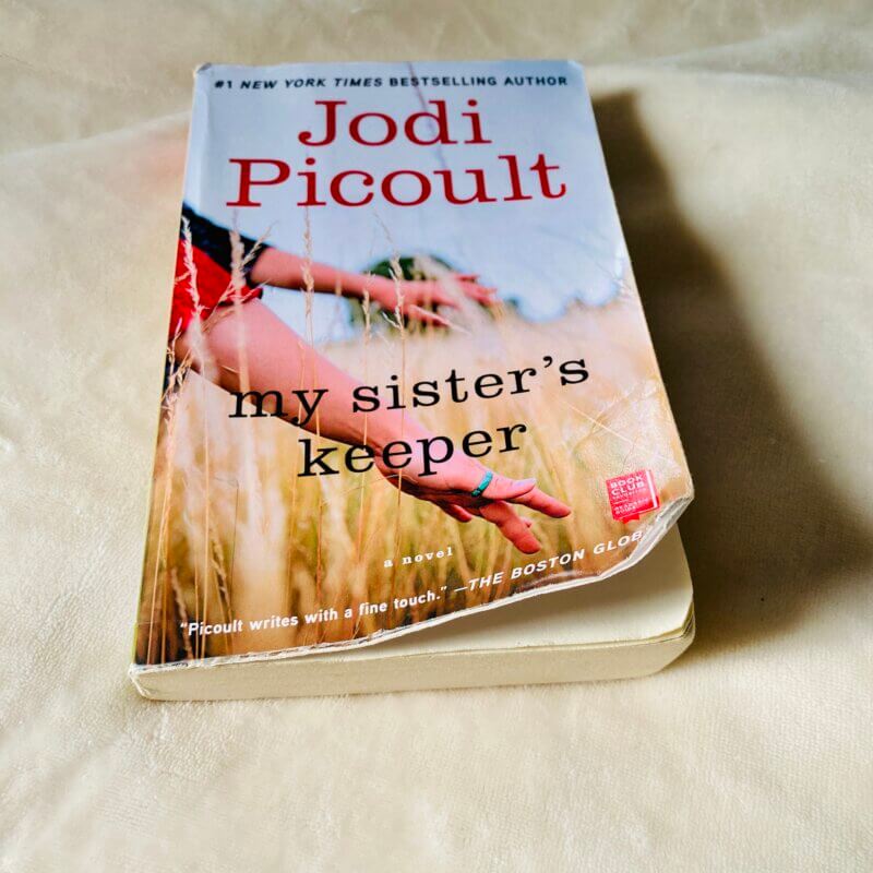 A Well loved copy of My Sister's Keeper by Jodi Picoult from my local librrary