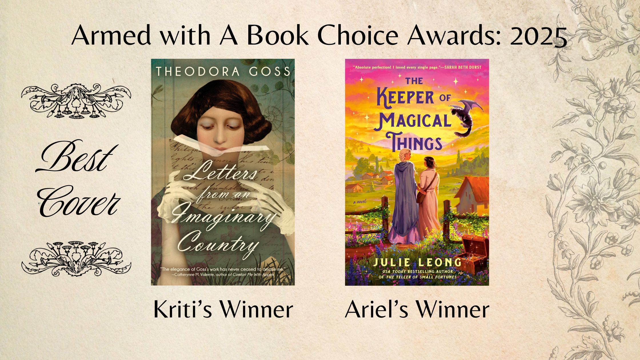 armed with a book choice awards 
best cover
 winners